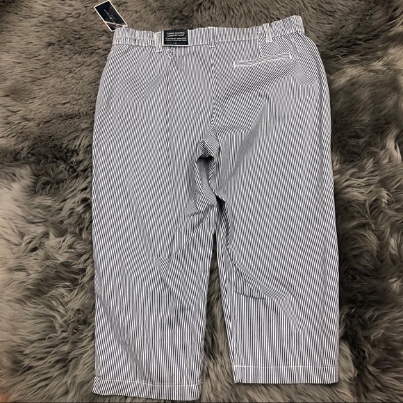 Karen Scott Women’s Twill Capris | Stripes | White & Blue | Size 10P - Picture 3 of 4